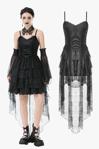 Dark Swan Layered Lace Tail Dress DW1097