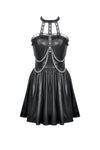 Gothic Eyelet & Chain Choker Leather Dress DW1102