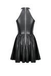 Gothic Eyelet & Chain Choker Leather Dress DW1102
