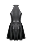 Gothic Eyelet & Chain Choker Leather Dress DW1102