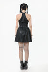 Gothic Eyelet & Chain Choker Leather Dress DW1102