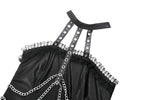 Gothic Eyelet & Chain Choker Leather Dress DW1102