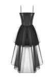 Punk Faux Leather & Mesh Dress DW1105