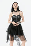 Punk Faux Leather & Mesh Dress DW1105