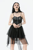 Punk Faux Leather & Mesh Dress DW1105