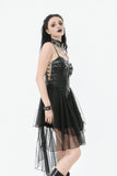Punk Faux Leather & Mesh Dress DW1105