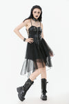 Punk Faux Leather & Mesh Dress DW1105