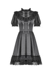 Gothic Lace-Up Lolita Puff Sleeve Dress DW1106
