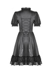 Gothic Lace-Up Lolita Puff Sleeve Dress DW1106