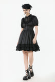 Gothic Lace-Up Lolita Puff Sleeve Dress DW1106