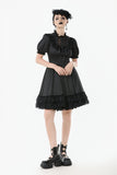 Gothic Lace-Up Lolita Puff Sleeve Dress DW1106