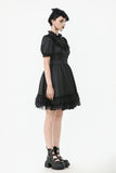 Gothic Lace-Up Lolita Puff Sleeve Dress DW1106