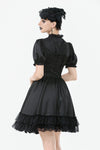 Gothic Lace-Up Lolita Puff Sleeve Dress DW1106