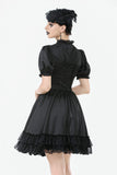 Gothic Lace-Up Lolita Puff Sleeve Dress DW1106
