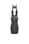 Striped Wolf-Ear Hoodie Dress DW1109