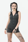 Striped Wolf-Ear Hoodie Dress DW1109