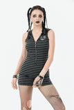 Striped Wolf-Ear Hoodie Dress DW1109