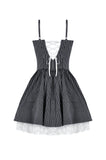 Sweetheart Lace and Striped & White Lolita Dress with Adjustable Straps DW1114
