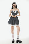 Sweetheart Lace and Striped & White Lolita Dress with Adjustable Straps DW1114
