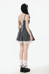 Sweetheart Lace and Striped & White Lolita Dress with Adjustable Straps DW1114