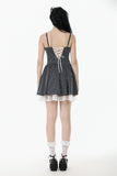 Sweetheart Lace and Striped & White Lolita Dress with Adjustable Straps DW1114