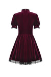 Gothic Duchess Crimson Velvet Puff Dress DW1117