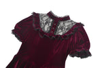 Gothic Duchess Crimson Velvet Puff Dress DW1117