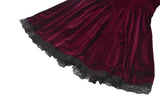 Gothic Duchess Crimson Velvet Puff Dress DW1117