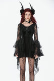 Classic Gothic Velvet & Lace Embroidered Dress DW1128 - Gothlolibeauty