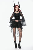 Classic Gothic Velvet & Lace Embroidered Dress DW1128 - Gothlolibeauty
