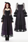 Gothic Royal Violet Sheer Long Dress DW1132