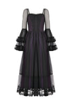 Gothic Royal Violet Sheer Long Dress DW1132