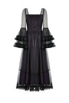 Gothic Royal Violet Sheer Long Dress DW1132