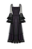 Gothic Royal Violet Sheer Long Dress DW1132