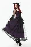 Gothic Royal Violet Sheer Long Dress DW1132
