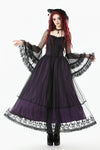 Gothic Royal Violet Sheer Long Dress DW1132
