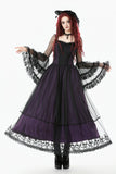 Gothic Royal Violet Sheer Long Dress DW1132