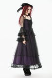 Gothic Royal Violet Sheer Long Dress DW1132