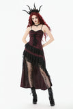 Gothic Red Rose Asymmetric Layered Lace Ruffle dress DW1142