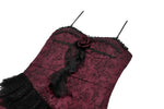 Gothic Red Rose Asymmetric Layered Lace Ruffle dress DW1142