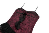 Gothic Red Rose Asymmetric Layered Lace Ruffle dress DW1142