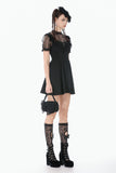 Dark Lace-Framed Silhouette Dress DW1143 - Gothlolibeauty