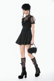 Dark Lace-Framed Silhouette Dress DW1143 - Gothlolibeauty