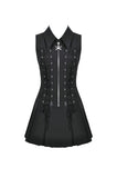 Skull-Collar Tactical Punk Sleeveless Dress DW1147 - Gothlolibeauty
