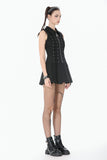 Skull-Collar Tactical Punk Sleeveless Dress DW1147 - Gothlolibeauty