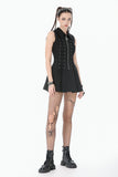 Skull-Collar Tactical Punk Sleeveless Dress DW1147 - Gothlolibeauty