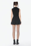 Skull-Collar Tactical Punk Sleeveless Dress DW1147 - Gothlolibeauty