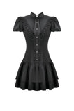 Dark Lolita Bow-Trim Dress DW1148 - Gothlolibeauty