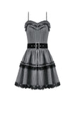 Striped Gothic Mini Dress DW1152 - Gothlolibeauty