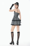 Striped Gothic Mini Dress DW1152 - Gothlolibeauty